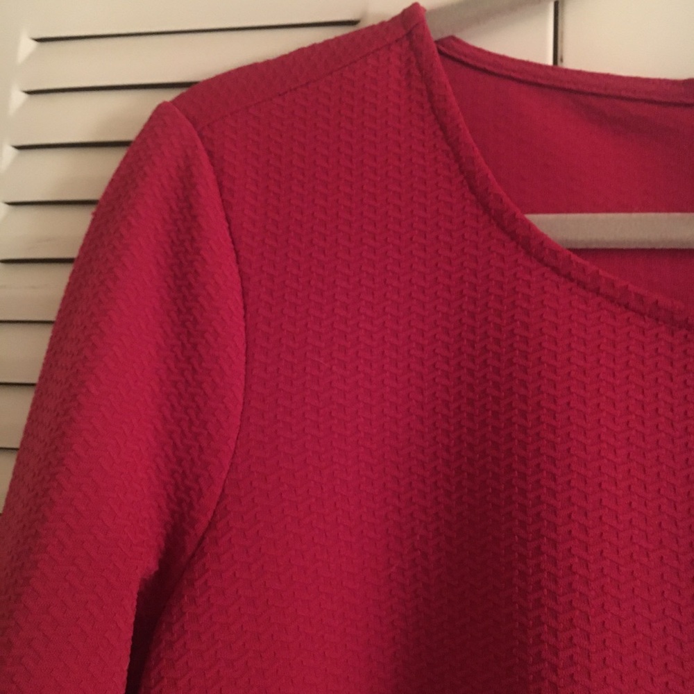 Zara pucker knit shift dress w/black exposed zip